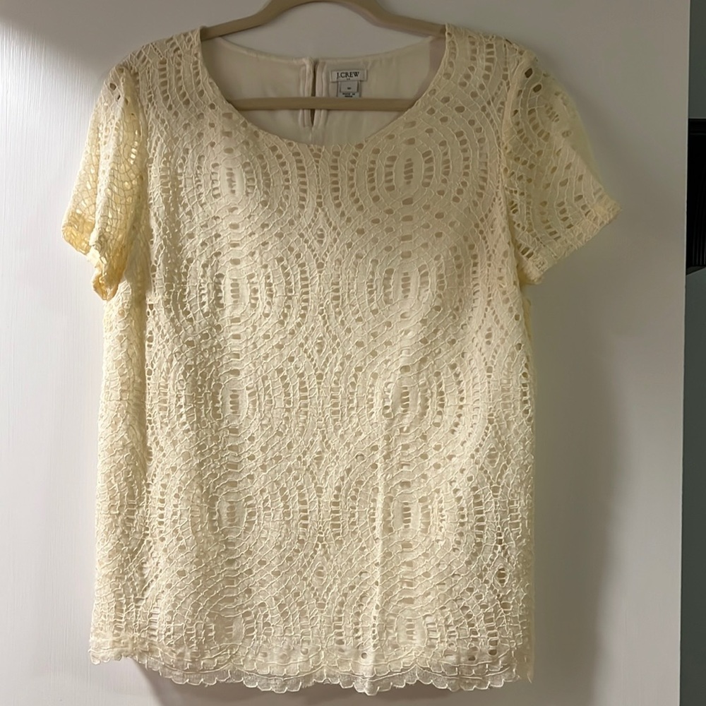 J Crew Off White Size 12 Blouse
